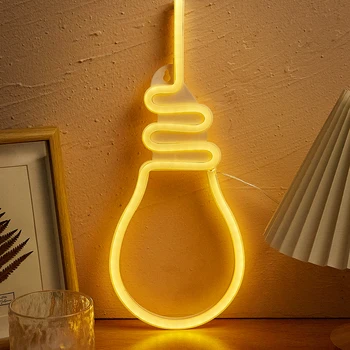 Chi-vásárlás Lámpa Izzó LED Neon sign USB Powered Vagy Akkumulátor Tápegység neonok Éjszakai Fény A Hálószoba, Nappali Dekor Lámpa Si
