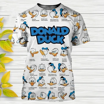 Disney Donald Kacsa T-shirt Rajzfilm, Animáció, 3D-Nyomtatott Streetwear Fiúk Lányok Utca Alkalmi Túlméretezett Póló, T-Shirt