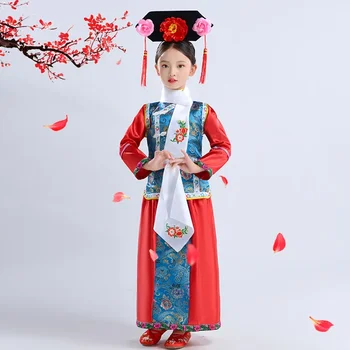 2023 Qing-Dinasztia Ősi Gyerekek, Gyerekek Hanfu Ruha Kínai Új Év Ruhák Hagyományos Lányok Népi Cosplay Ruha Jelmez