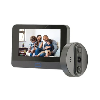 1Set 1080P Smart Home Digitális kémlelő ablak Ajtó Néző 4.3 Inch PIR Mozgásérzékelő Ajtó Néző