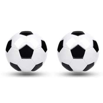 2 Db Méret: 5 Szakmai Képzés Futball-Labdák, Fekete-Fehér Foci Foci PVC Bőr