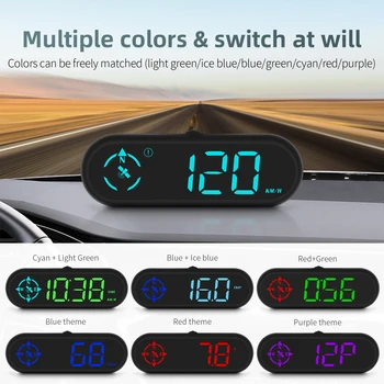 Univerzális G9 Autó HUD Head Up Display, Digitális GPS Sebességmérő Sebesség fordulatszám-túllépés Riasztás Többfunkciós Kocsi Nyomtávú Tartozékok