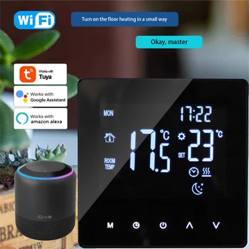Digitális Okos Wifi Termosztát Elektromos padlófűtés Víz/Gáz Kazán, LCD Touch Hőmérséklet-szabályozás az Otthoni Alexa