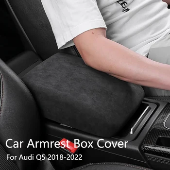 Az Audi Q5 2018-2022 Autó Belső Középkonzol Karfa Borító Keret Matrica Protector Pad Auto Tartozékok Alcantara