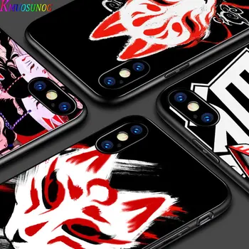 Fox Maszk Anime Lány Az iPhone 12 Pro Max Mini 11 Pro XS Max X XR 6S 6 7 8 Plusz 5S Puha Fekete Telefon Esetében