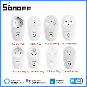 1-4DB SONOFF WIFI S26R2 Smart Socket DE/BR/FR/IL/MINKET Smart Plug Modul Hang/Távoli Vezérlés Ewelink Alexa, a Google Haza