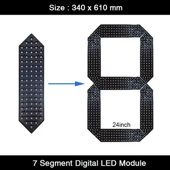 2db/Sok Vízálló Száma 7 Szegmenses LED Modul 24 es Számjegy