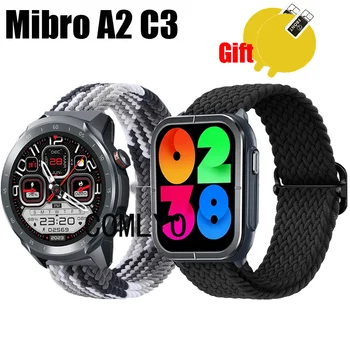A Mibro A2 C3 óraszíj Zenekar Nylon Öv Állítható Puha, Lélegző Karszalag Smartwatch Képernyő Védő Fólia