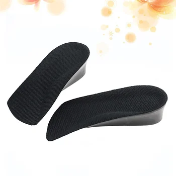1 Pár 15 cm Magasság Növelése Fél Talpbetét PU Láthatatlan Cipő Felvonók Sarok Talpbetét Cipő Lift Beszúr (Fekete)