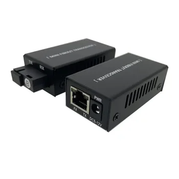 Vacsora mini FTTH 1 Pár Gigabit Optikai Optikai Media Converter 10/100/1000Mbps Egyetlen Mód, Egyetlen Szál SC Port 20 km-re PCBA