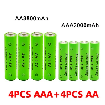 AA + AAA újratölthető AA 1,5 V 3800mAh/1,5 V AAA 3000mah Alkáli elem elemlámpa játékok óra, MP3-lejátszó cserélje ki a Ni-Mh akkumulátor
