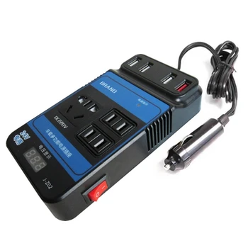 Autó Átalakító Inverter USB Aljzat Adapter Cigarettát, Öngyújtót Telefon Gyors Töltés