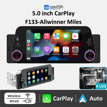 1280x720 Hordozható Univerzális 5 Hüvelykes Autóipari Multimédia Autó Vezeték nélküli CarPlay Android Auto Tükör Link Egységes Din MP5 BT5.0 F133