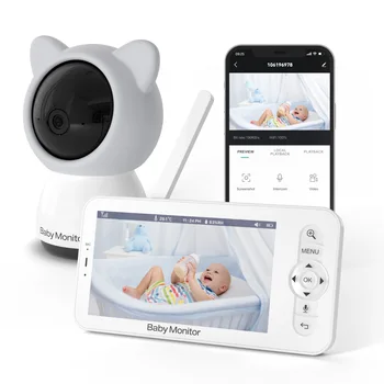 Wifi Baba Monitor Babyphone Videó Bébi Kamera Bebe Dadus HD 5 Hüvelykes LCD Mobiltelefon ALKALMAZÁS PTZ Vezérlés Altatódalt újszülött
