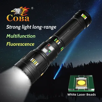 COBA Ultra Erős LED-es Zseblámpa Szuper Fényes Hosszú távú Taktikai Zoom Sürgősségi Fáklya Kemping Lámpás Teljesítmény Kijelző Funkció